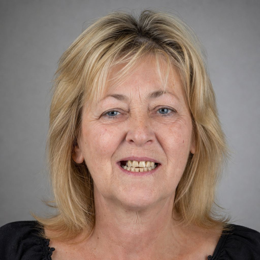 Susan before dental implant treatment